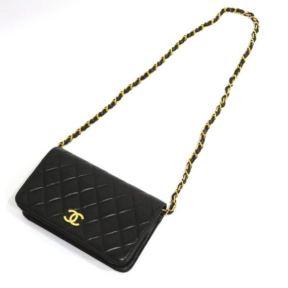 Chanel Lambskin Single Chain Shoulder Pouch Matelasse Black - Picture 8 of 10